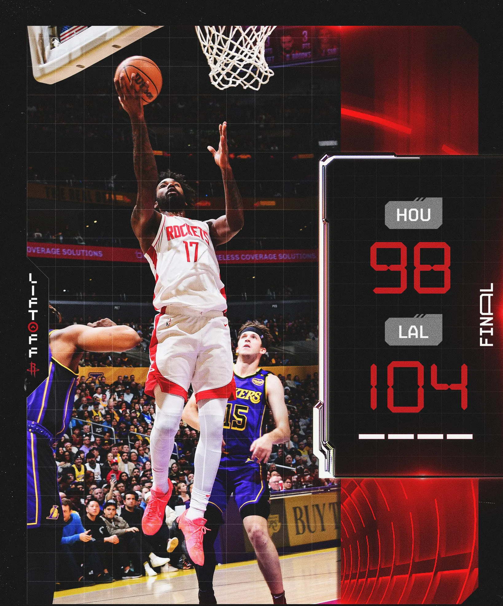 NBA季后赛火箭主场大胜湖人，系列赛领先