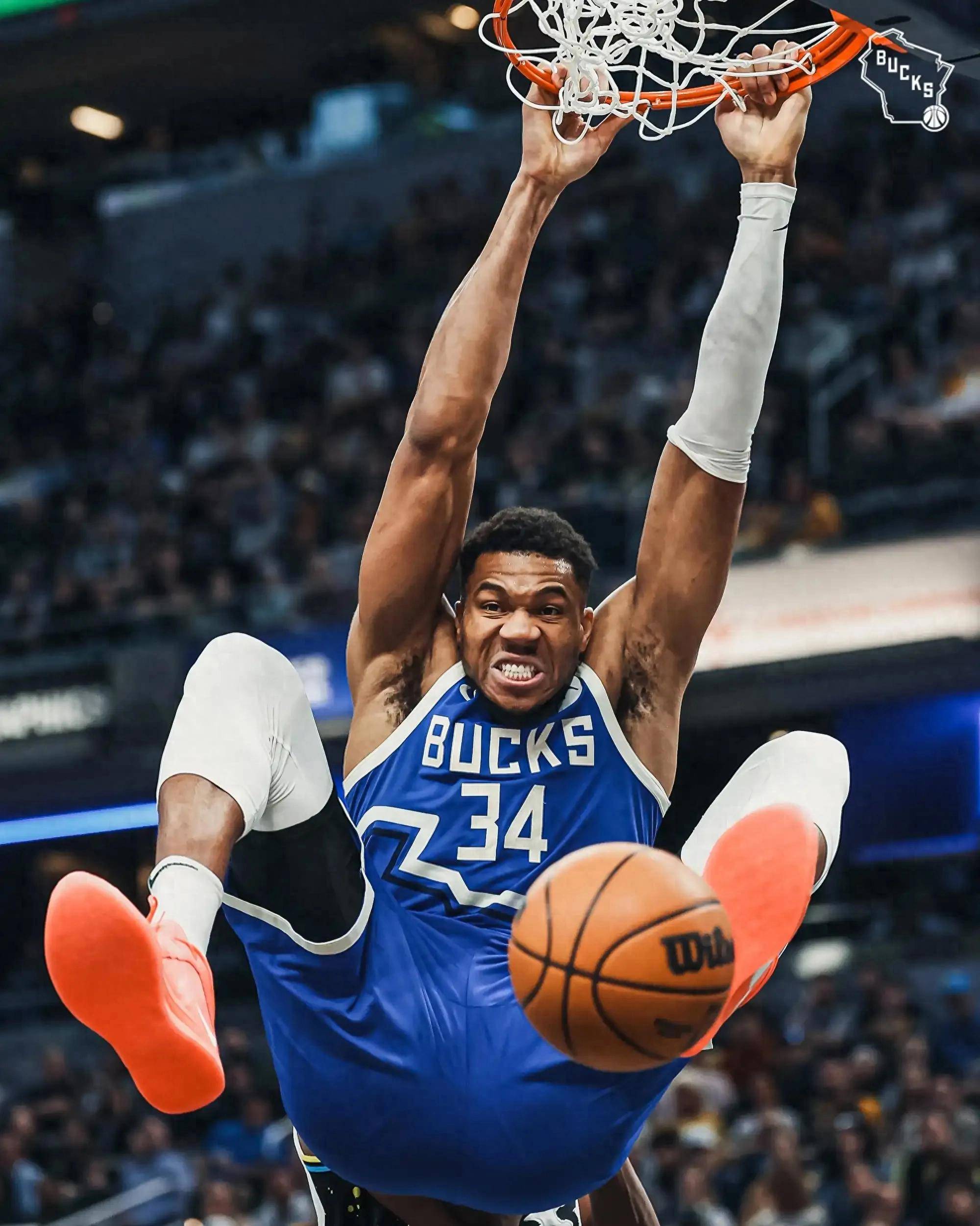 雄鹿客场不敌活塞，字母哥奋力拼搏